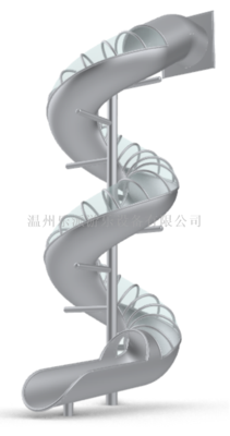 不锈钢半透明滑梯 螺旋型