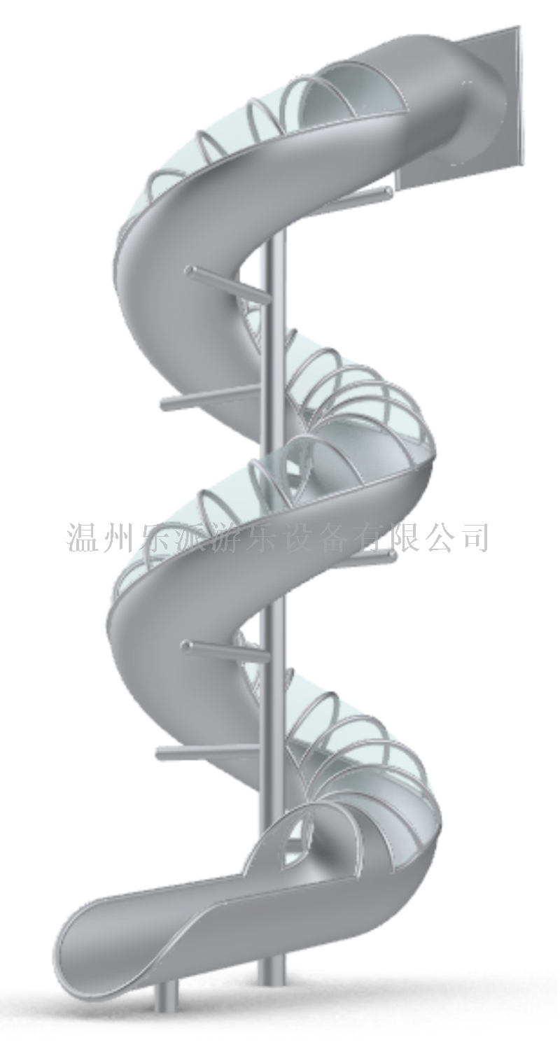 不锈钢半透明滑梯 螺旋型